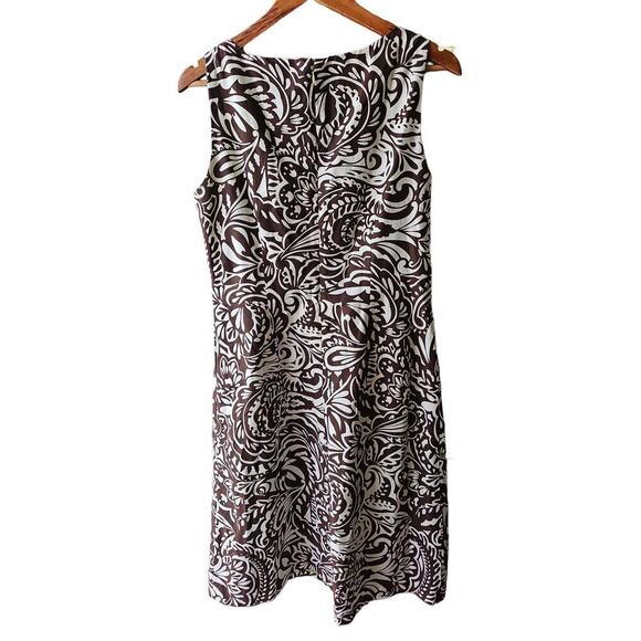 Jessica Howard Printed Sleeveless Midi Dress Brown Size 12 - Picture 2 of 5